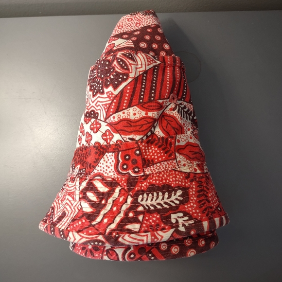 Printed Bucket Hat Red Floral Pattern Foldable Roll-up Crushable Patchwork - Picture 6 of 14